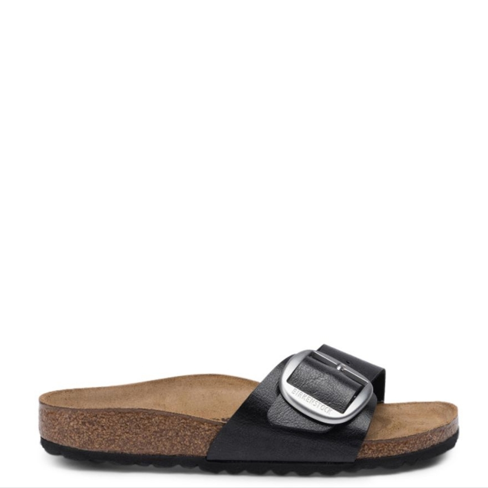Birkenstock Madrid Black Licorice Narrow Width Slide Sandals - Picture 2 of 7